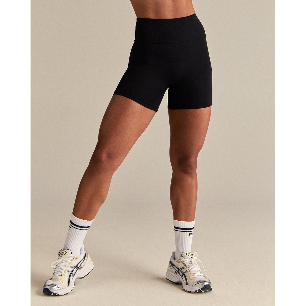 NEW Womens Best Essential High Waist Shorts Black Athletic Yoga Gym Size Large